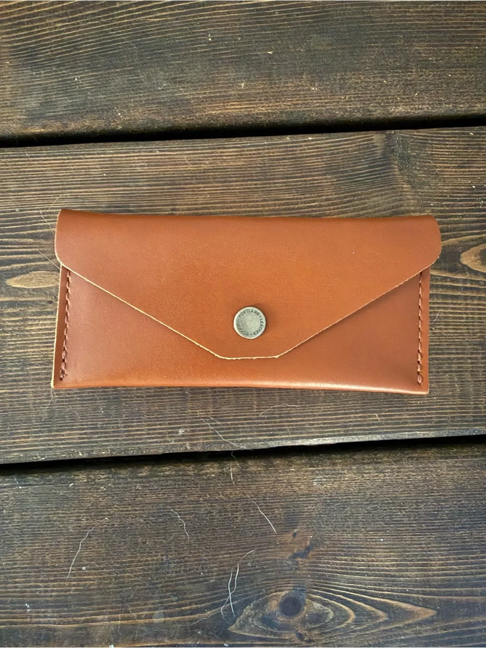 Portland Leather Honey Long zip Envelope Wallet